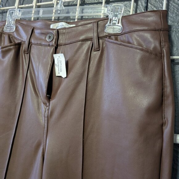 BNWT Addition Elle Brown Faux Leather Straight Leg Pants. Size 14 - Picture 2 of 5
